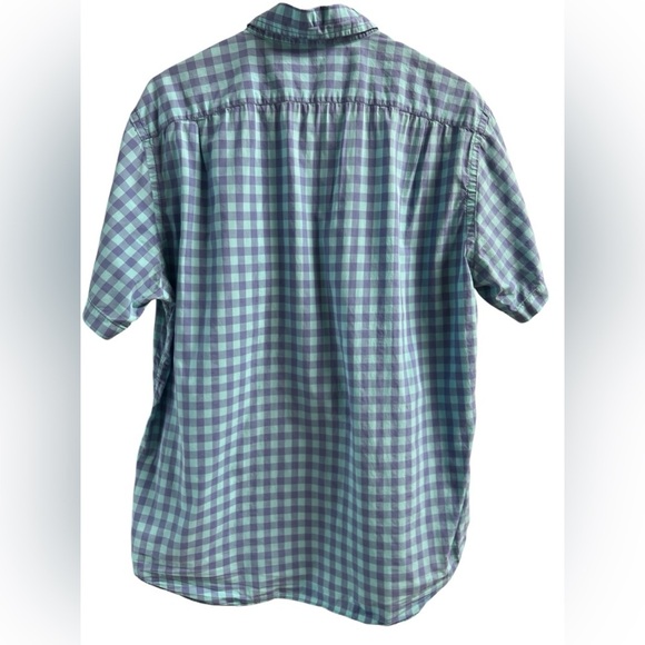 J crew purple and blue short sleeve plaid button down shirt - Picture 4 of 4